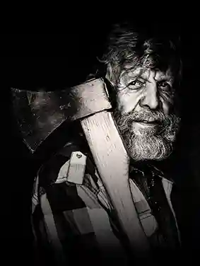 hermannmuster mit axt